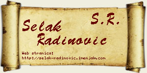 Selak Radinović vizit kartica